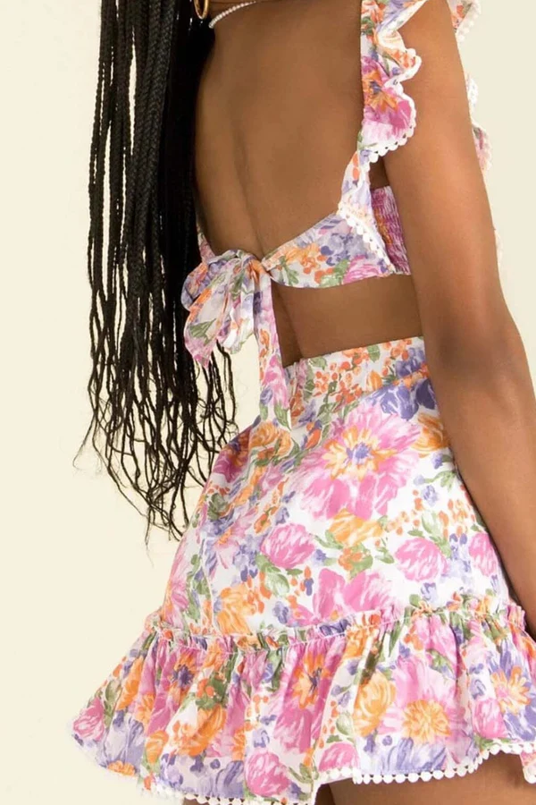 Floral Ruffle Mini Dress