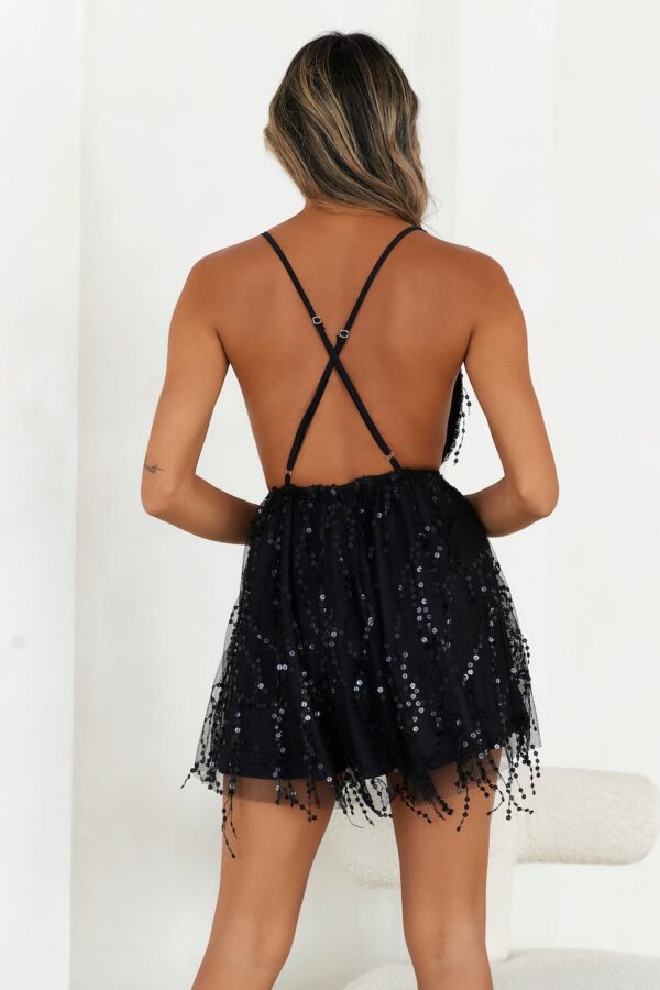 Try your luck sequin dress black black