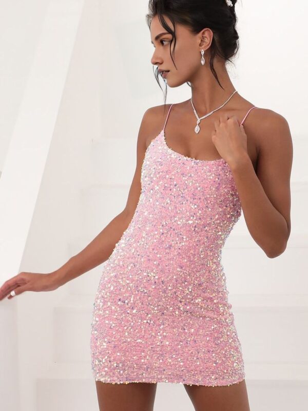 Sequins Backless Short Party Dress