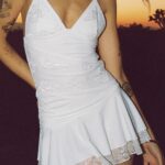 Love is alive lace mini dress white white