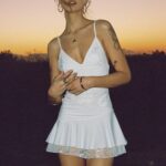 Love is alive lace mini dress white white