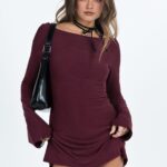 Lukea long sleeve mini dress mauve mauve