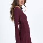 Lukea long sleeve mini dress mauve mauve