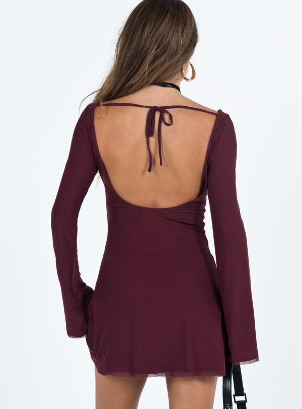 Lukea long sleeve mini dress mauve mauve