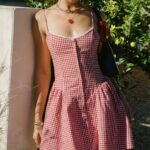 Toulouse mini dress red gingham red gingham