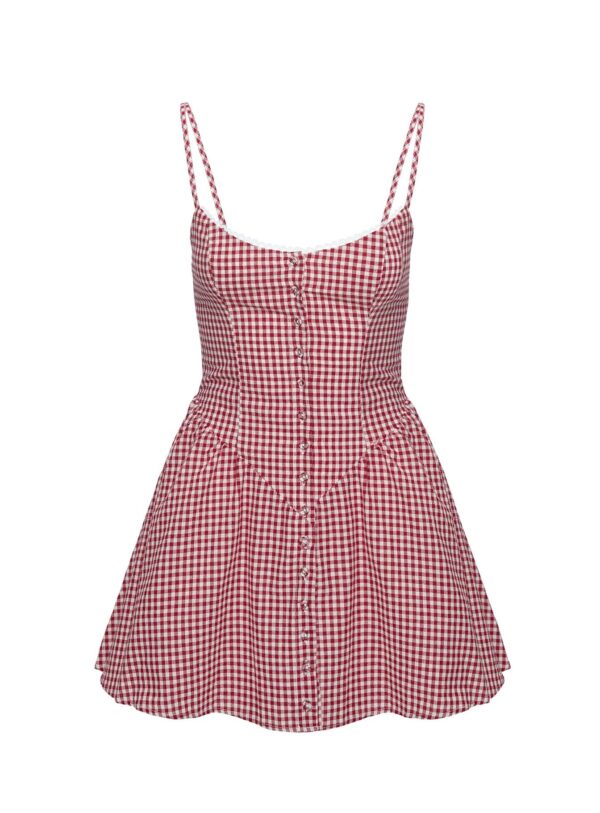 Toulouse mini dress red gingham red gingham